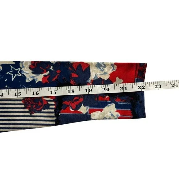 LuLaRoe Debbie Women's Navy Blue & Red Long A-Line Dress - Picture 6 of 6